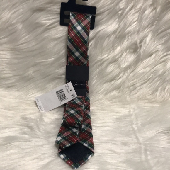 TOMMY HILFIGER Designer Boys Multicolor Plaid Tie NWT Holiday - Picture 4 of 6